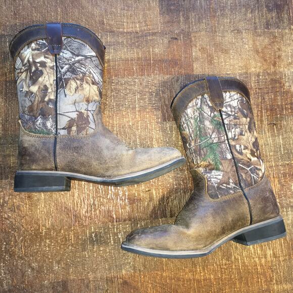 Austin Trading Co Youth Bandit Realtree Camo Boots Size 2 Brown Hunting Outdoor - Picture 7 of 10
